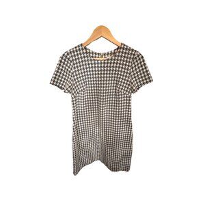 Calvin Klein Midi Short Sleeve Dress Black White Women Size 6